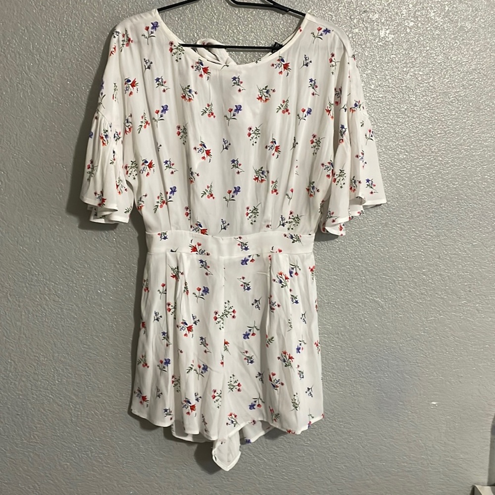 Floral Romper with Open Back